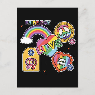 Cartão Postal Amor. LGBT+Orgulho. Dia do Orgulho. Ama arco-íris.