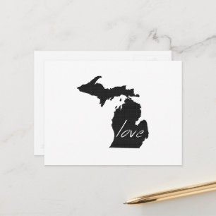 Cartão Postal Amor Michigan Shaped Adore Antique Chalkboard