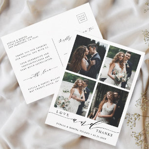 Cartão Postal Amor moderno e Obrigados 4 Casamento Fotográfico 