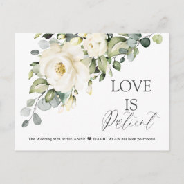 Cartão Postal Amor Moderno É Patiente White Floral Atualização D