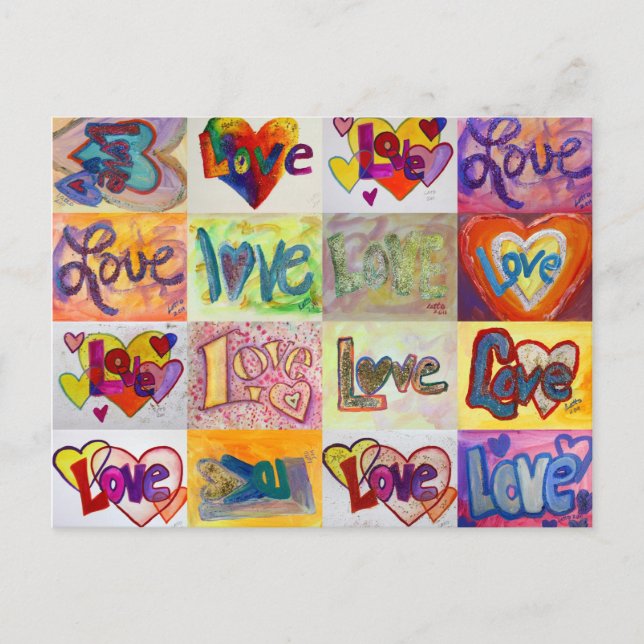 Cartão Postal Amor Mosaico XOXO (Frente)