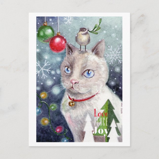 Cartão Postal Amor, Paz e Joy (Frente)