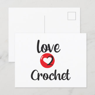 Cartão Postal amor por crochê