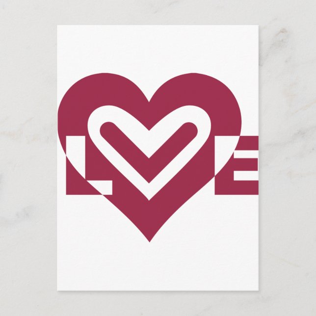 Cartão Postal Amor por Roxo de Vinho (Frente)