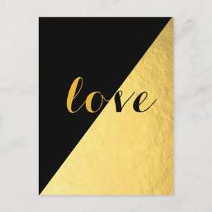 Cartão Postal Amor Preto e Dourado