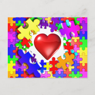 Cartão Postal Amor quebra pelo autismo