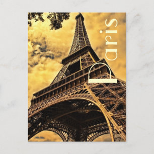 Cartão Postal Amor & Romance Cidade de Paris Torre Eiffel França