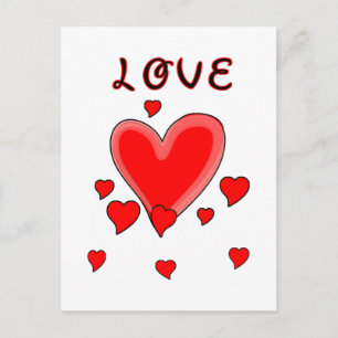 Cartão Postal Amor Sobre Corações