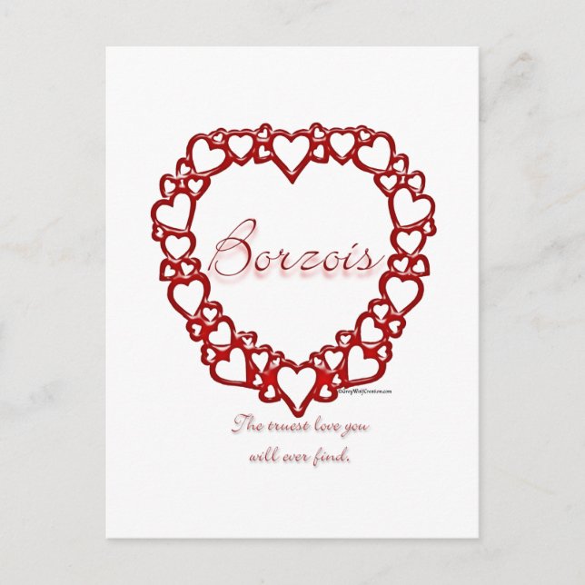 Cartão Postal Amor Verdadeiro Borzoi (Frente)