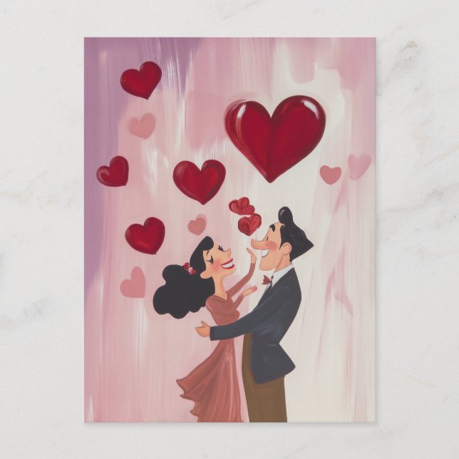 Cartão Postal Amor Whimsical no Ar (Frente)