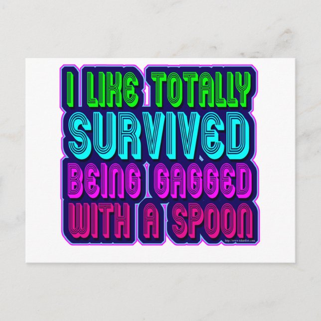 Cartão Postal Amordaçado com um sobrevivente da colher! (Frente)
