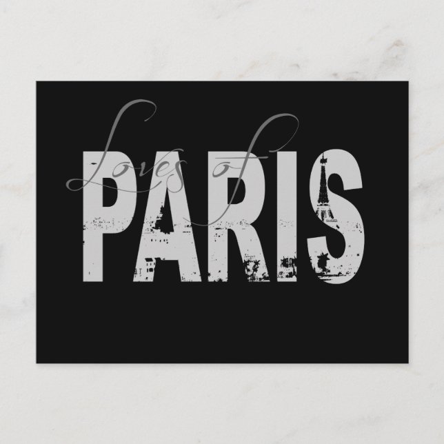 Cartão Postal Amores de Paris (Frente)