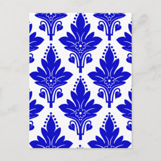 Cartão Postal AMOROSO DAMASK: AZUL e BRANCO