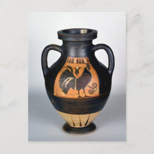 Cartão Postal Amphora que descreve um galo novo, estilo do