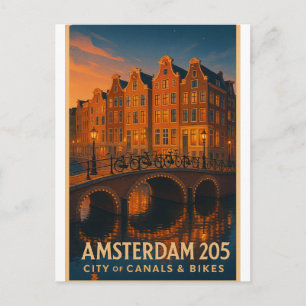 Cartão Postal Amsterdã 2025 – Cidade de Canais & Bicicletas