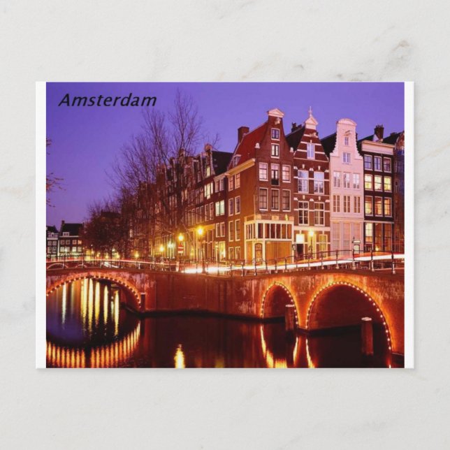 Cartão Postal Amsterdã—Cidade das luzes [kan.k]. (Frente)