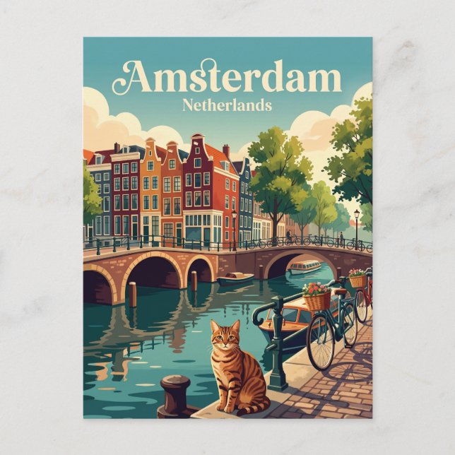 Cartão Postal Amsterdã Holanda (Frente)