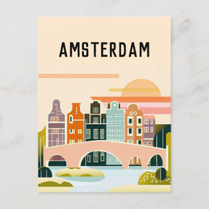 Cartão Postal Amsterdã Países Baixos