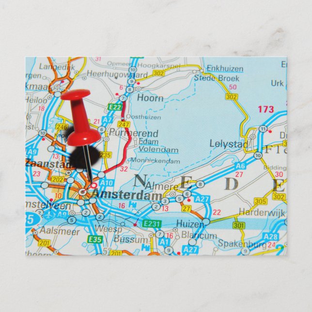 Cartão Postal Amsterdã, Países Baixos (Frente)
