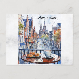 Cartão Postal Amsterdam Holland Canal Dutch Viagem