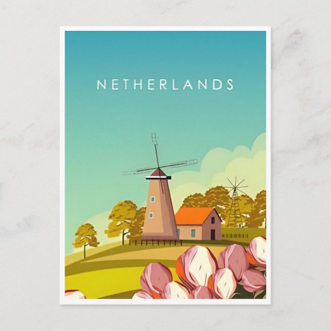 Cartão Postal Amsterdam Holland Países Baixos (Frente)