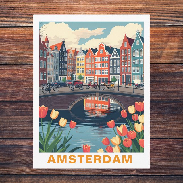 Cartão Postal Amsterdam Netherlands City Travel Bicycle (Amsterdam Netherlands City Travel Bicycle Postcard
)