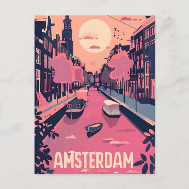 Cartão Postal Amsterdam Vintage (Frente)