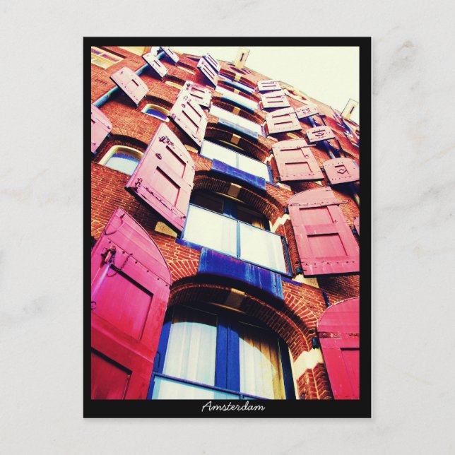 Cartão Postal Amsterdão - janela holandesa do estilo (Frente)
