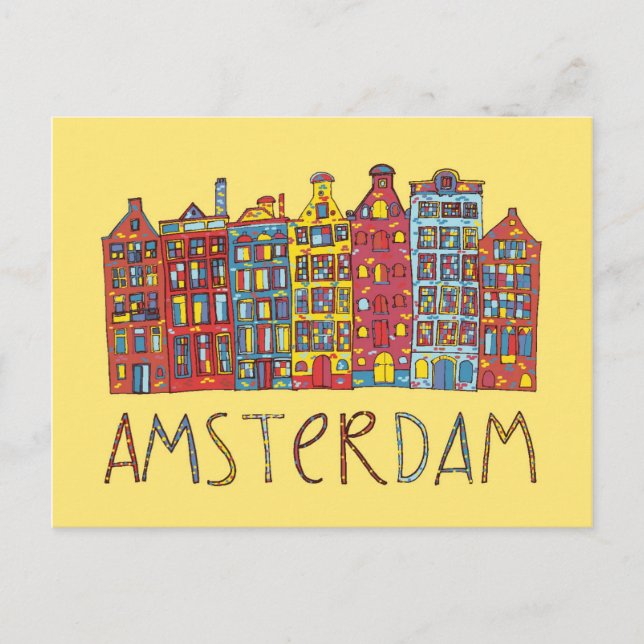 Cartão Postal Amsterdão no mosaico (Frente)