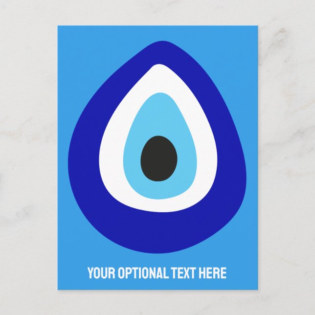 Cartão Postal Amuleto Nazar de Mau de Texto Personalizado (Frente)