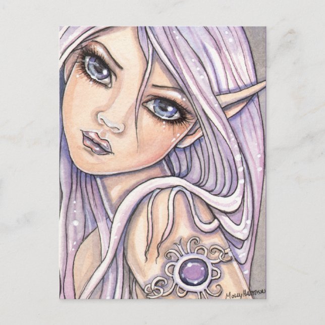 Cartão Postal Amy Ametyst Fairy Postcard de Molly Harrison (Frente)