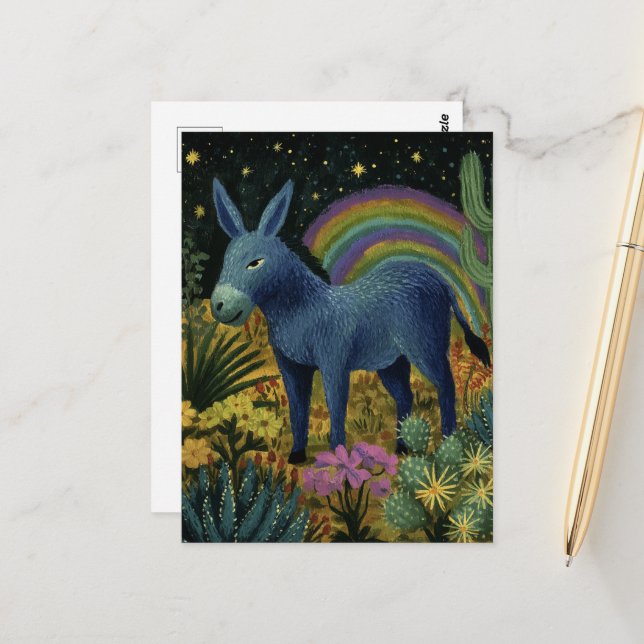 Cartão Postal An adorable donkey in the desert (Frente/Verso In Situ)