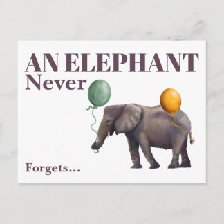 Cartão Postal An Elephant Never Forgets Postcard