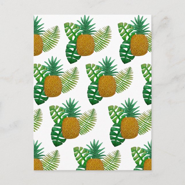 Cartão Postal Ananás tropical (Frente)