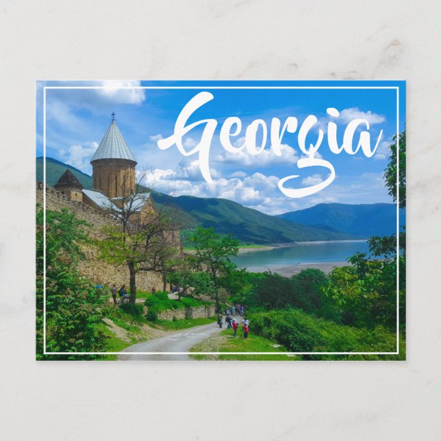 Cartão Postal Ananuri Castle Georgia Aragvi Caucuses Montanhas (Frente)