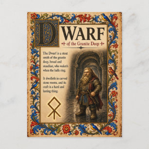 Cartão Postal Anão, Arte Bestiário Medieval
