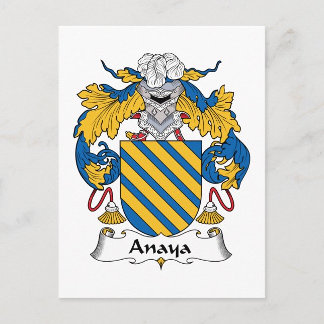Cartão Postal Anaya Family Crest (Frente)