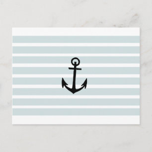 Cartão Postal Anchor e Faixa Azul de Hut de Praia