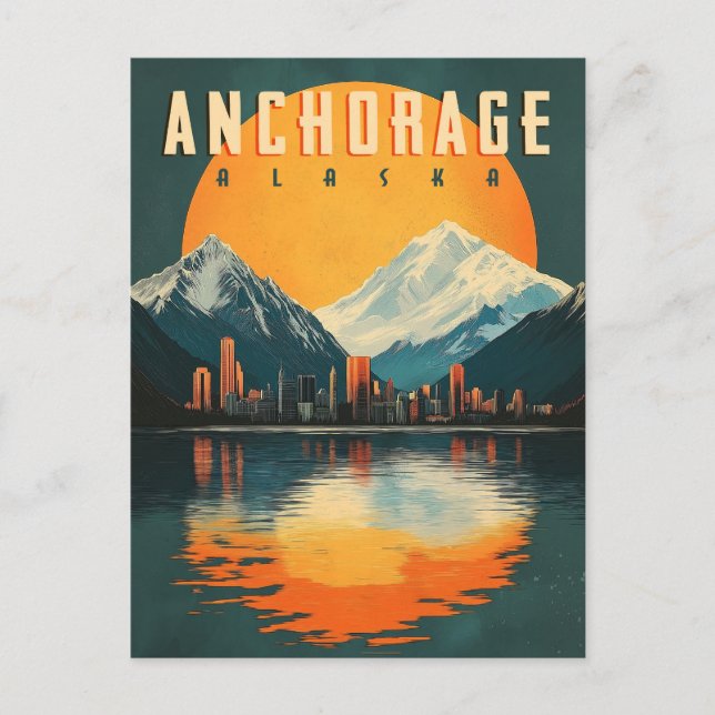 Cartão Postal Anchorage, Cartaz do Alasca - Visualizações de Cid (Frente)