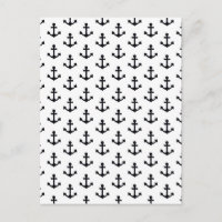 Anchors - Padrão Náutico - Marinheiro Branco Negro