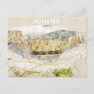 Cartão Postal Ancient Theater of Athens Greece