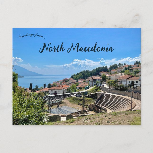 Cartão Postal Ancient Theatre of Ohrid North Macedonia (Frente)