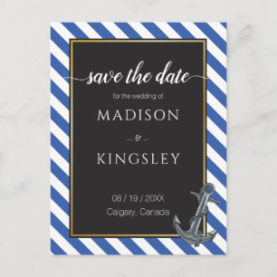 Cartão Postal Âncora de Barco Náutico Casamento Fabuloso de Vela