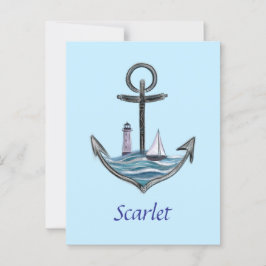 Cartão Postal Ancoragem e farol personalizável (Versão 1)