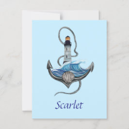 Cartão Postal Ancoragem e farol personalizável (Versão 2)