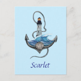 Cartão Postal Ancoragem e farol personalizável (Versão 2)