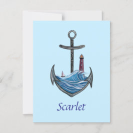 Cartão Postal Ancoragem e farol personalizável (Versão 3)
