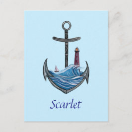 Cartão Postal Ancoragem e farol personalizável (Versão 3)