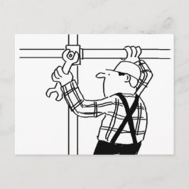 Cartão Postal Andaimeiro e desenho animado de andaime