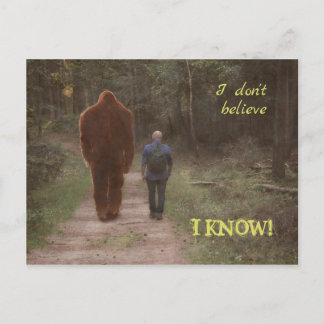 CARTÃO POSTAL ANDANDO COM BIGFOT SASQUATCH - EU SEI